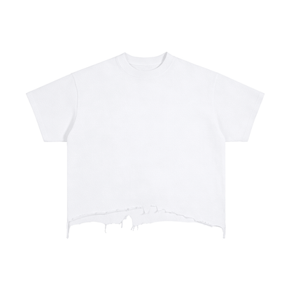 Vintage Wash Boxy Distressed Hem T-Shirt