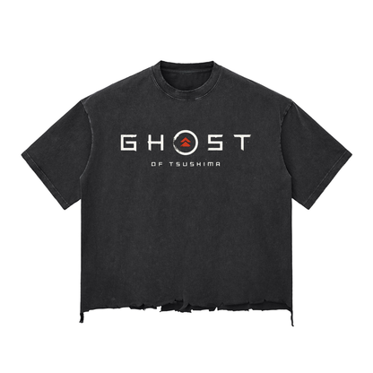 Ghost of Tsushima Snow Wash Raw-Hem Boxy T-shirt