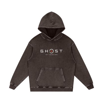 Ghost of Tsushima Snow Washed Loose Cotton Hoodie