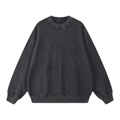 Snow Washed Cotton Crewneck Sweatshirt