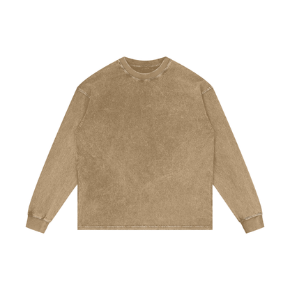 Acid Wash Cotton Long Sleeve T-Shirt