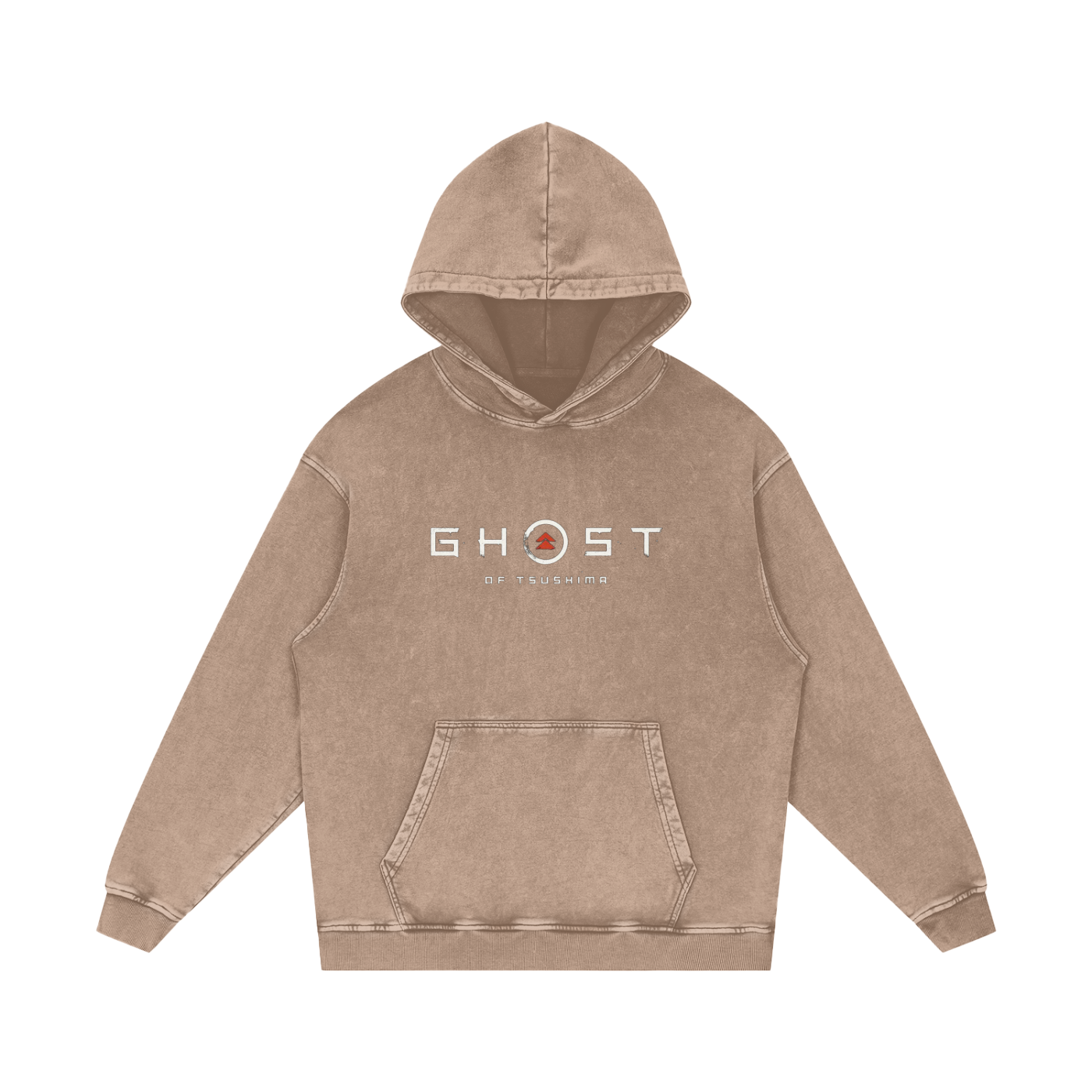 Ghost of Tsushima Snow Washed Loose Cotton Hoodie