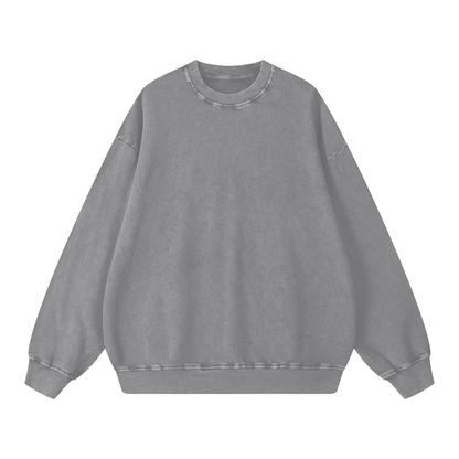 Snow Washed Cotton Crewneck Sweatshirt