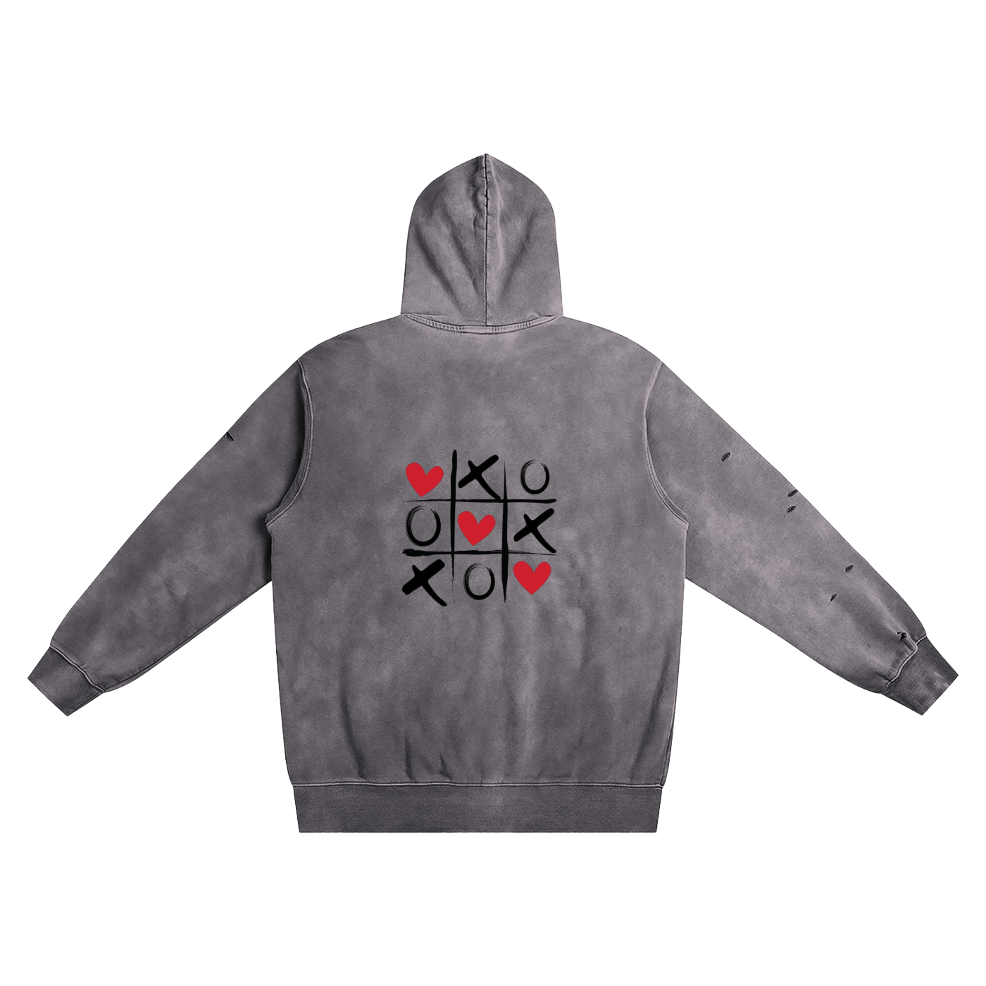 Distressed Vintage Wash Hoodie – Unisex Loose Fit