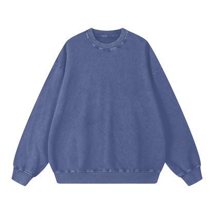 Snow Washed Cotton Crewneck Sweatshirt