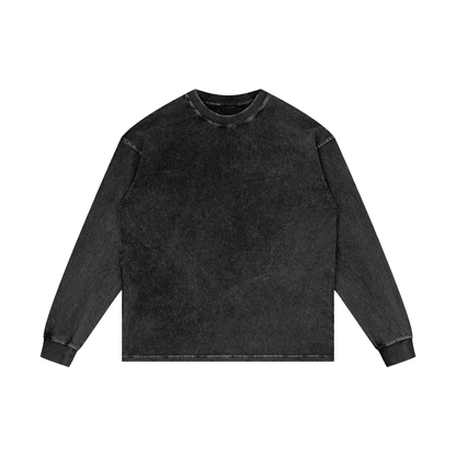 Acid Wash Cotton Long Sleeve T-Shirt