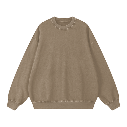 Snow Washed Cotton Crewneck Sweatshirt