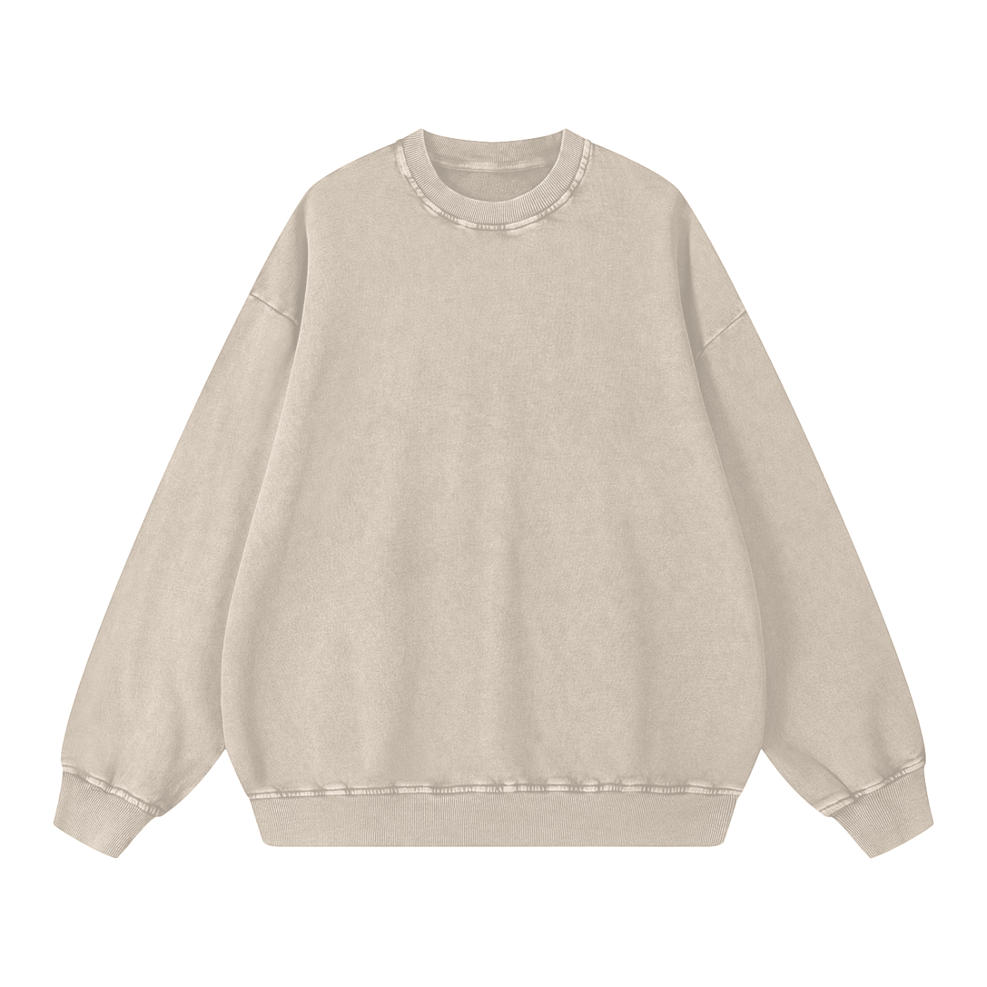 Snow Washed Cotton Crewneck Sweatshirt