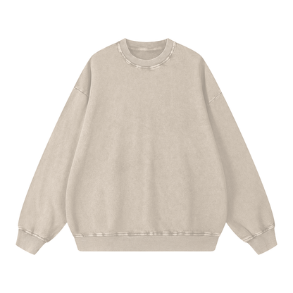 Snow Washed Cotton Crewneck Sweatshirt