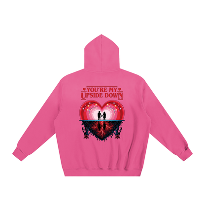 Valentine’s Day Sunfade Fleeced Hoodie – Unisex Loose Fit