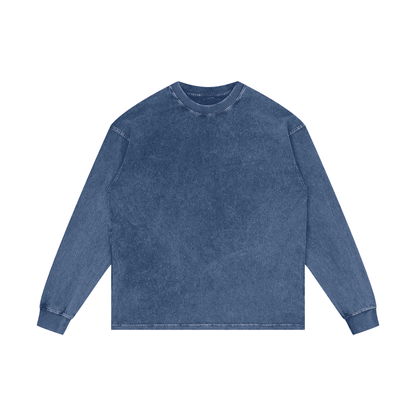Acid Wash Cotton Long Sleeve T-Shirt