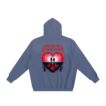 Valentine’s Day Sunfade Fleeced Hoodie – Unisex Loose Fit