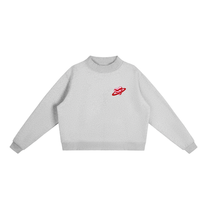 Valentine’s Essential Fleece Mock-Neck Sweatshirt
