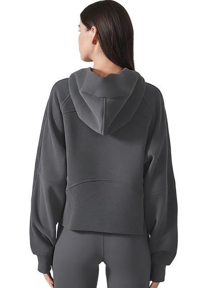 Cropped Zip-Through Hoodie