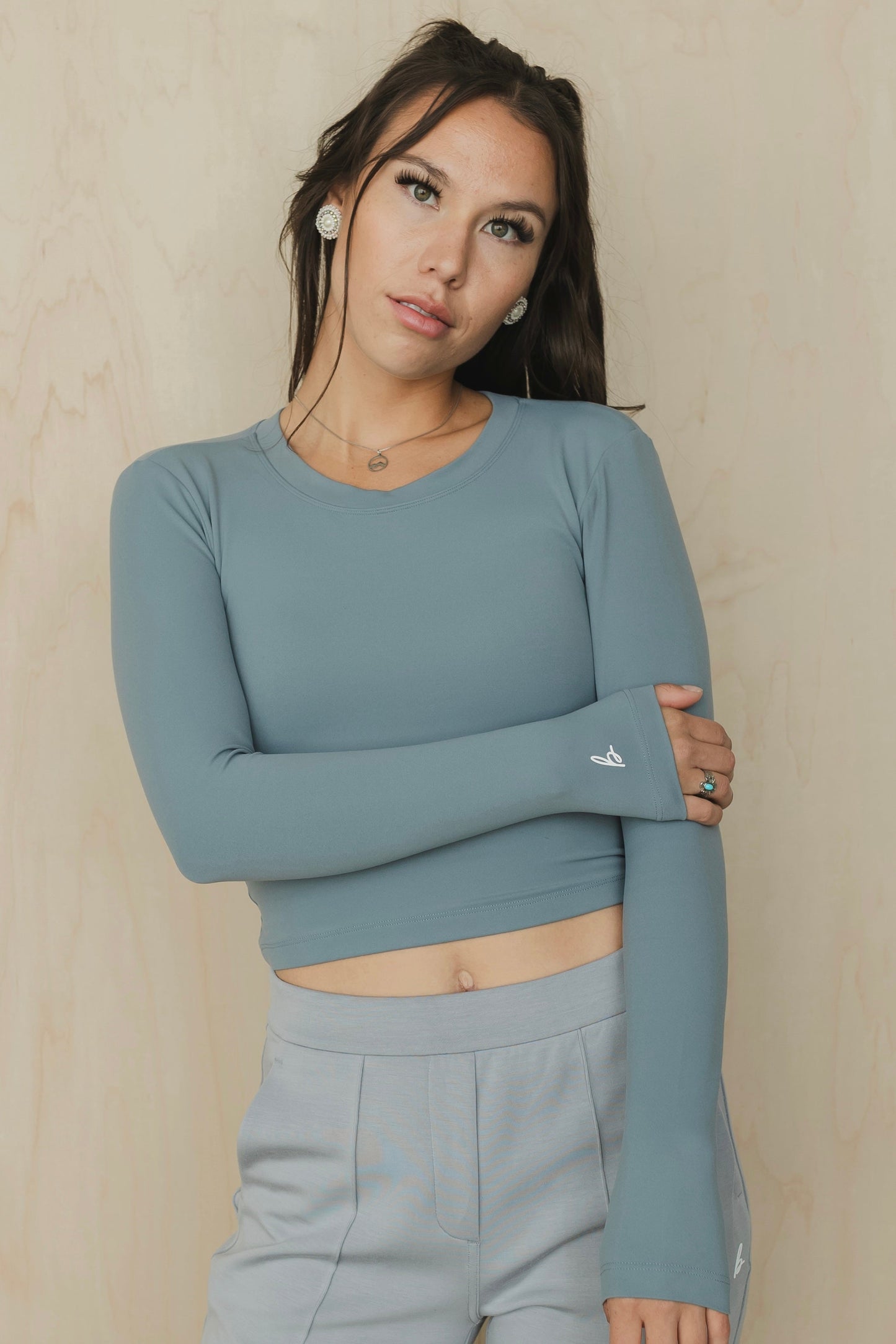 Annabelle Long Sleeve with Built-In Bra – Sleek Support Top for Everyday Comfort