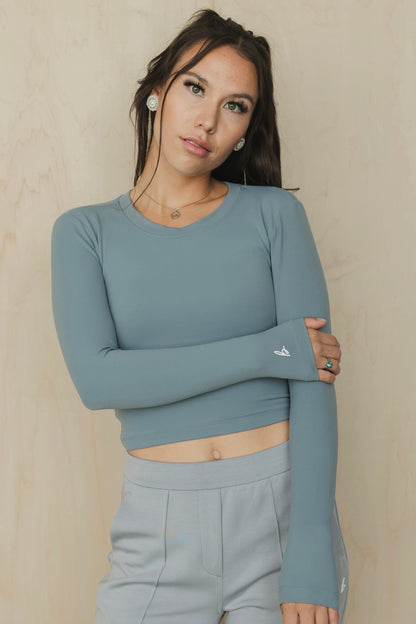 Annabelle Long Sleeve with Built-In Bra – Sleek Support Top for Everyday Comfort