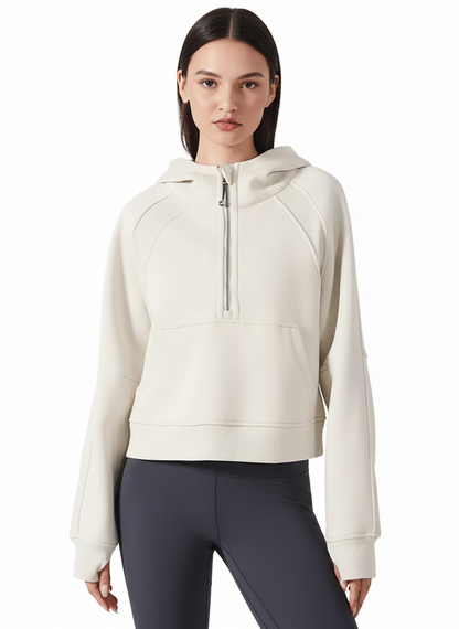 Cropped Half-Zip Hoodie