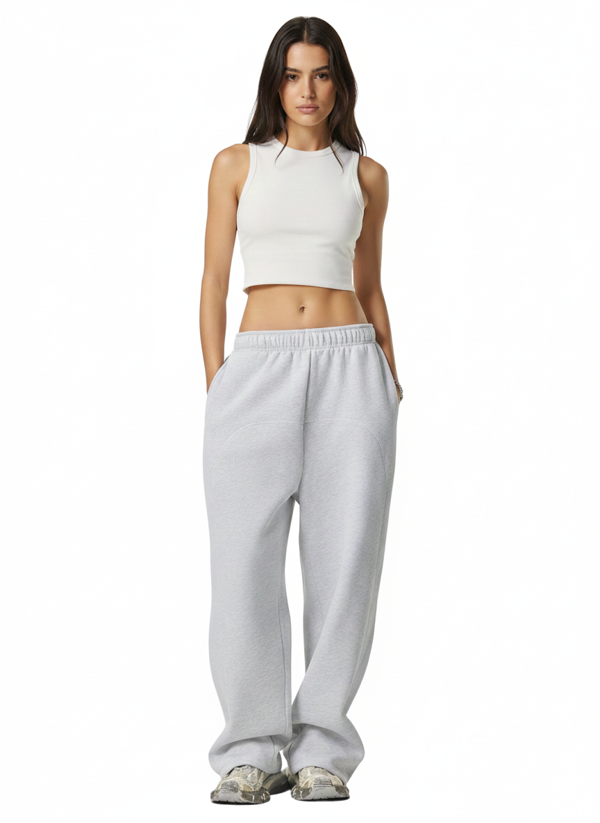 Contrast-Stitched Fleece Sweatpants
