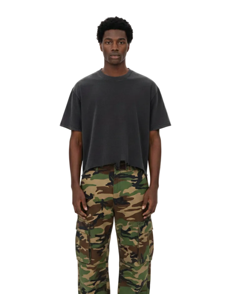 Vintage Wash Boxy Distressed Hem T-Shirt