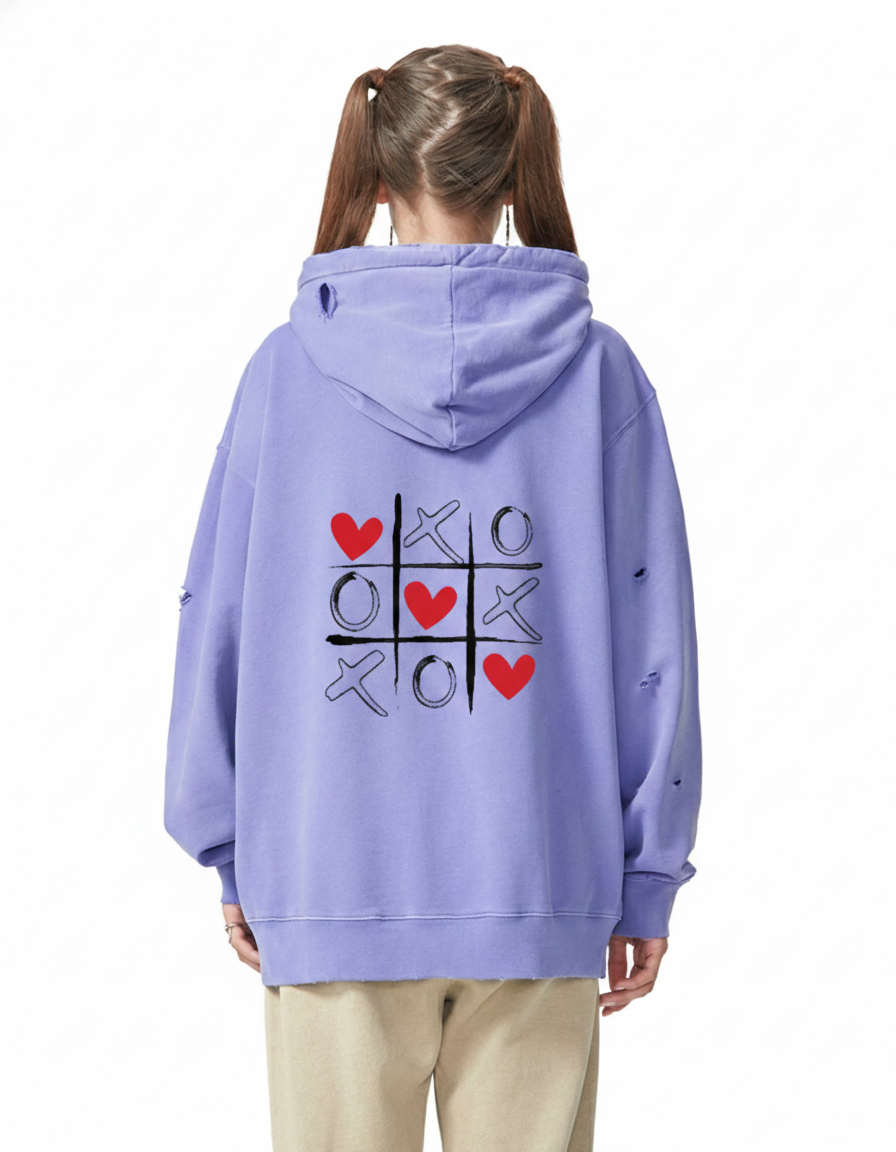 Distressed Vintage Wash Hoodie – Unisex Loose Fit