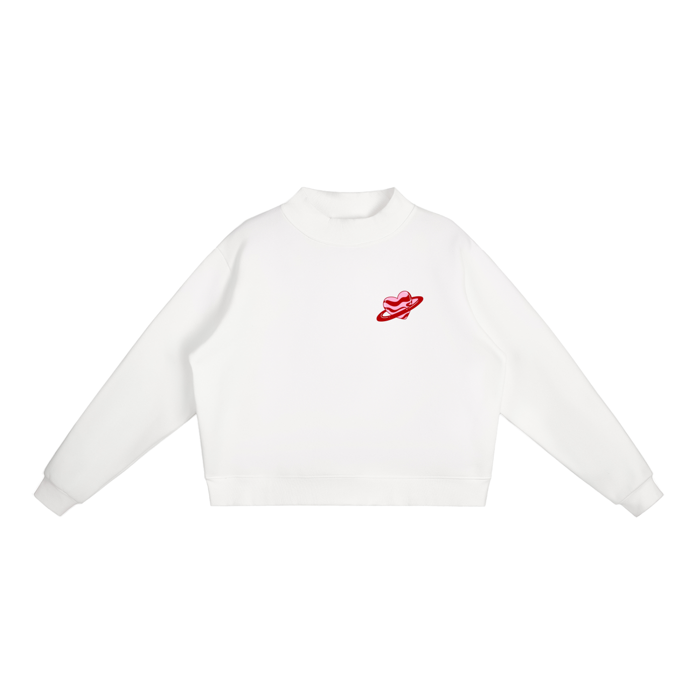 Valentine’s Essential Fleece Mock-Neck Sweatshirt
