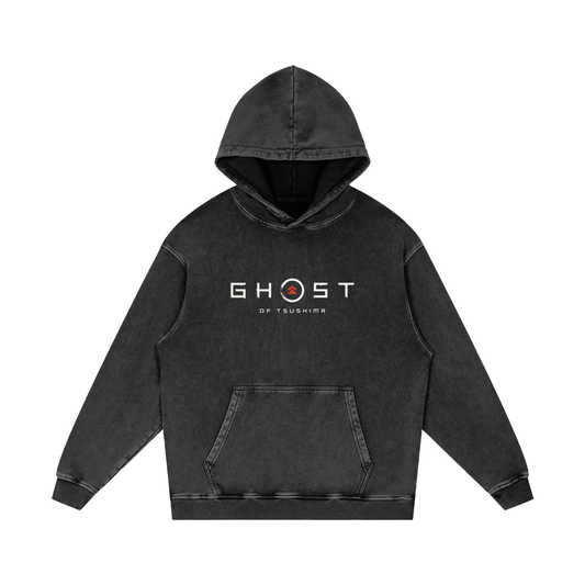 Ghost of Tsushima Snow Washed Loose Cotton Hoodie