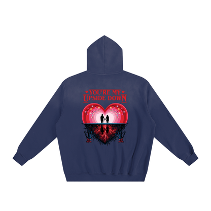 Valentine’s Day Sunfade Fleeced Hoodie – Unisex Loose Fit