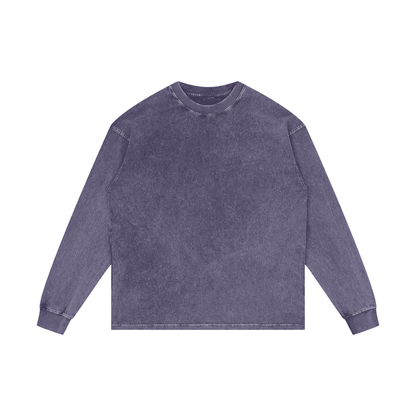 Acid Wash Cotton Long Sleeve T-Shirt
