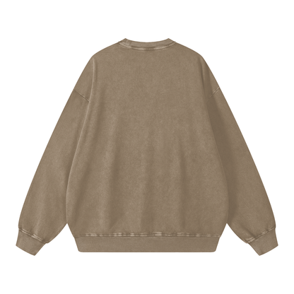 Snow Washed Cotton Crewneck Sweatshirt