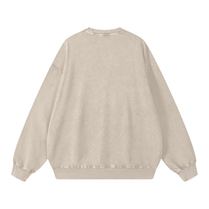 Snow Washed Cotton Crewneck Sweatshirt