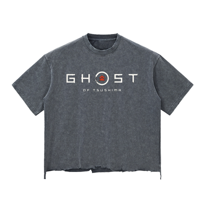 Ghost of Tsushima Snow Wash Raw-Hem Boxy T-shirt