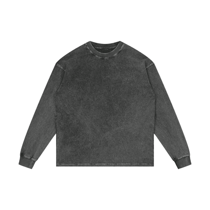 Acid Wash Cotton Long Sleeve T-Shirt
