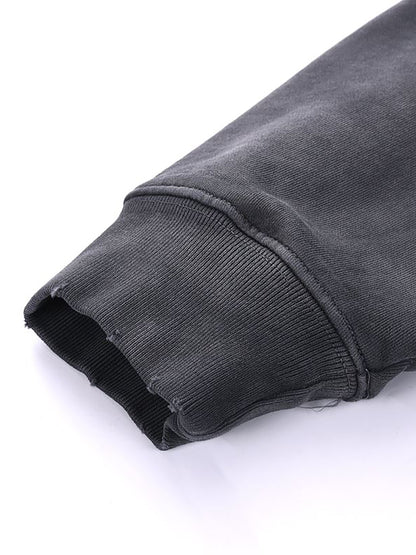 Distressed Vintage Wash Hoodie – Unisex Loose Fit