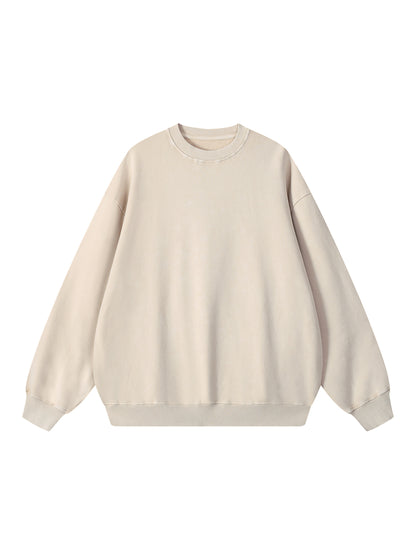 Snow Washed Cotton Crewneck Sweatshirt