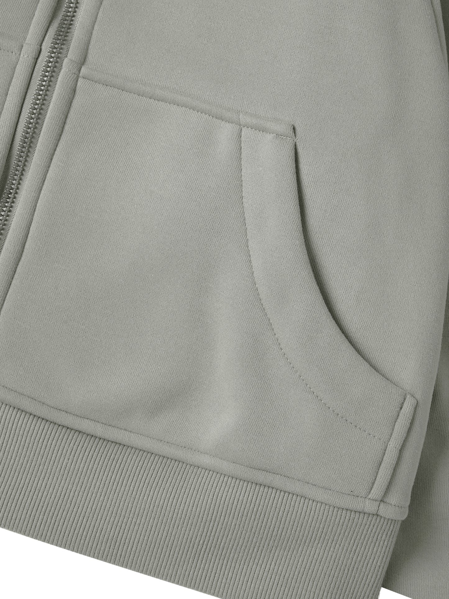 Cropped Zip-Through Hoodie