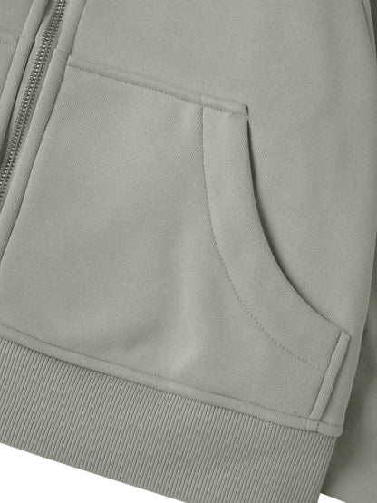 Cropped Zip-Through Hoodie