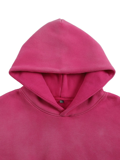 Valentine’s Day Sunfade Fleeced Hoodie – Unisex Loose Fit