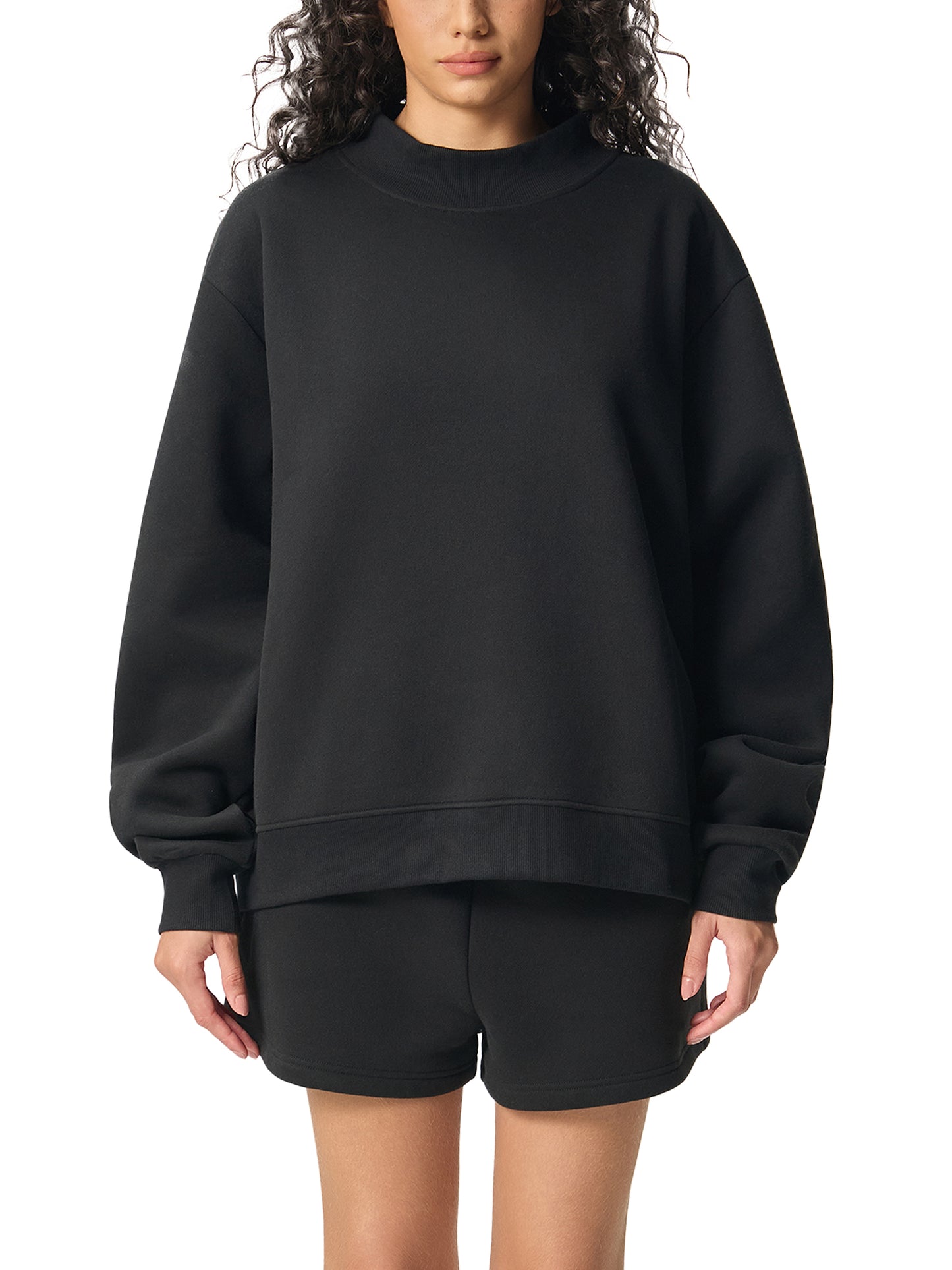 Valentine’s Essential Fleece Mock-Neck Sweatshirt