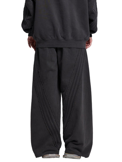 Snow Washed Tape Raw Edge Sweatpants
