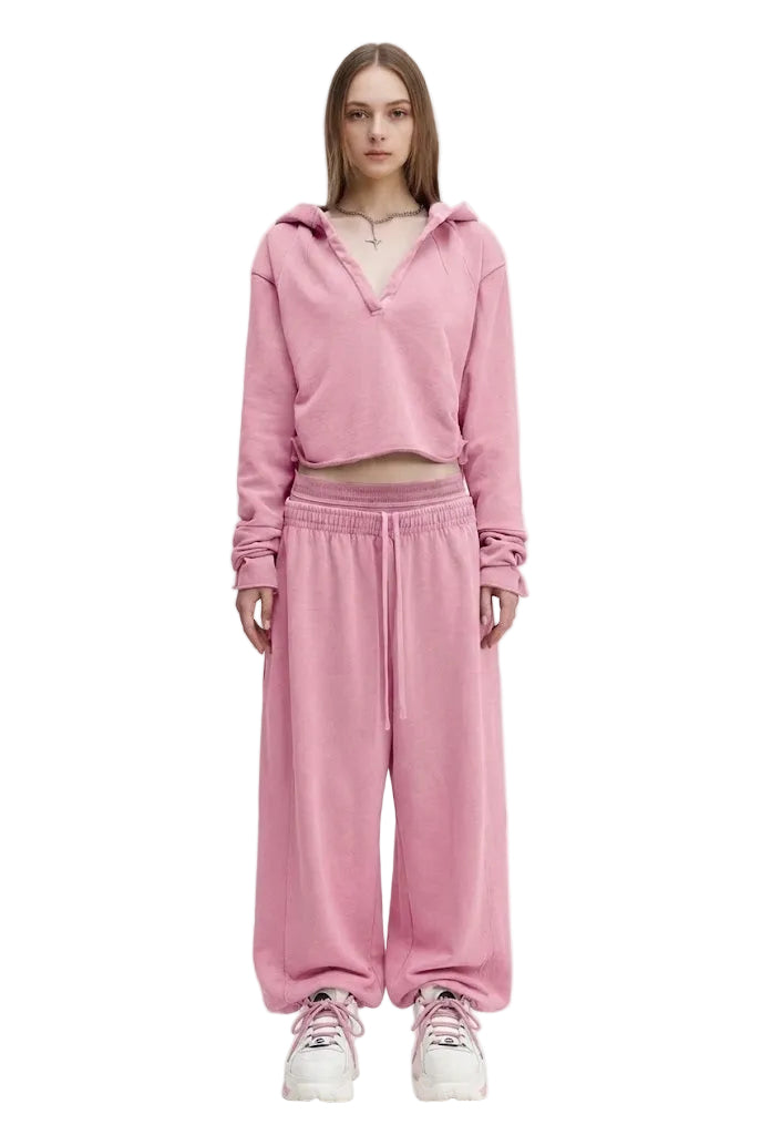 Vintage Washed Raw Edge Hoodie