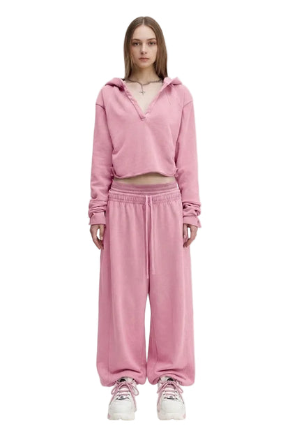 Vintage Washed Raw Edge Hoodie